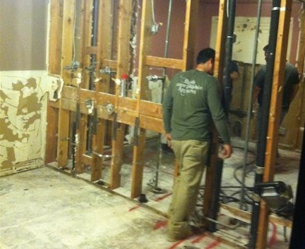 restrooms during the reconstruction